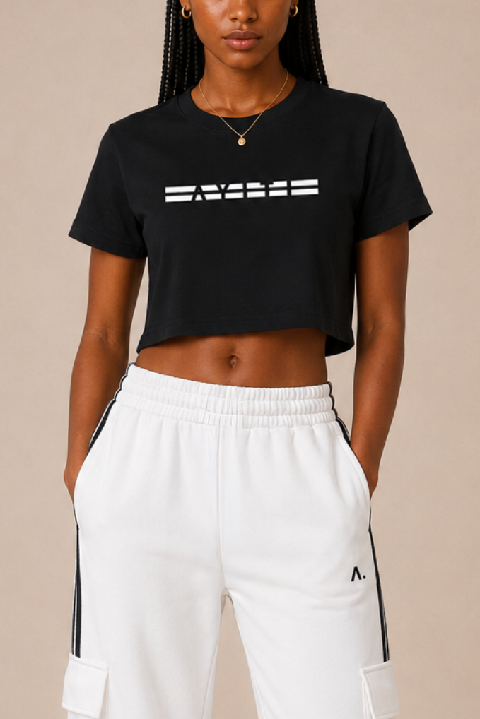 Cropped AYITI Stripe T-Shirt