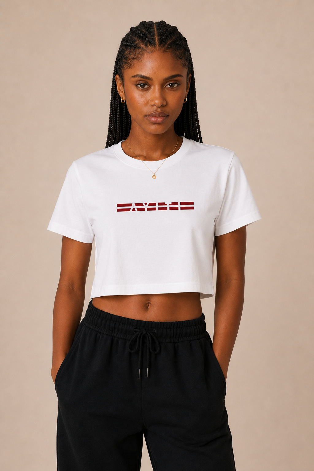 Cropped AYITI Stripe T-Shirt